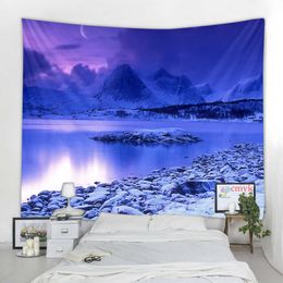 Tapestries Lakes In The Snow Tapestries Throw Moon Sun Wall Hanging Beach Towel Art Tapestries Dorm Home Decor