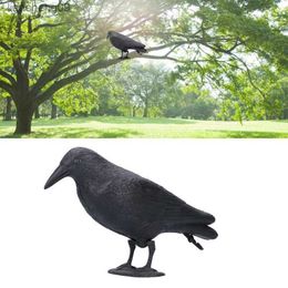 Plastic Crow Hunting Decoys Garden Bird Deter Scarer Scarecrow Mice Pest Control Deterrent Repeller Decor For Bird Control Black L230620