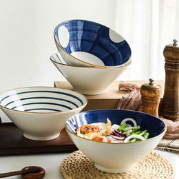 Bowls 8 Inch Large Bowl Japanese Ramen Salad Rice Pasta Fruit Soup Noodle Microwave Ceramic Dinnerware