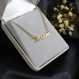 Pendant Necklaces Stainless Steel Ikram Name Necklace Waterproof Mother's Christmas Cosplay Gift FCN2023042301