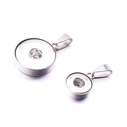 Charms Stainless Steel 12Mm 18Mm Snap Button Pendants Buttons To Make Diy Snaps Bracelet Necklace Jewelry Drop Delivery Findings Comp Dhtlp