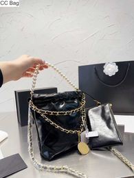 10A CC Bag 18M Pearl Bracelets Womens Shopping Totes Bags Classic Black White Calfskin Quilted Gold Hardware Leather Chains Shoulder Pouch Designer Mini Handbags