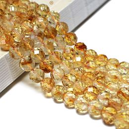 Bracelets Fine 100% Natural Stone Faceted Citrine Yellow Round Gemstone Spacer Beads for Jewelry Making Diy Bracelet Necklace 6/8/10mm
