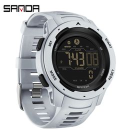 SANDA Fashion Outdoor Sport Watch for Man Luxury Calorie Step Countdown Original Electronic Wristwatches Luminous New Clock