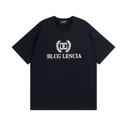 BLCG LENCIA 2023 Summer New 250g 100% Cotton Fabric T-shirt Men High Quality Print Color Drop Sleeve Loose Tshirts Oversize Tops 2023208