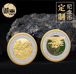 Arts and Crafts Gold plated Commemorative coin, military fan's metal badge, commemorative badge, baking technology