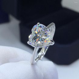 Cluster Rings Inbeaut 18K White Gold Plated 3 Ct Excellent Cut Pass Diamond Test Sparkling D Colour Heart Moissanite Wedding Ring Fine