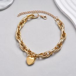 Choker Punk Gold Silver Colour Double Chain Heart Pendant Necklaces For Women Hip Hop Rerto Collar Necklace Female Trendy Jewellery