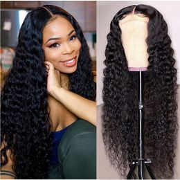 Water Wave Lace Wig Malaysian Human Hair Wigs 150 Density Remy Curl Lace Wigs Pre Plucked Hairline For Black Women
