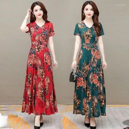 Casual Dresses Summer Floral Dress Women Fashion Party Evening Sexy African Luxury Elegant Maxi Long Robes Flower Sundress Ladies