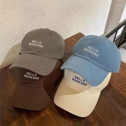 Ball Caps Hello Alphabet Embroidery Women's Men's Baseball Cap 2023 Couples Outdoor Girls Boys Sun Shade