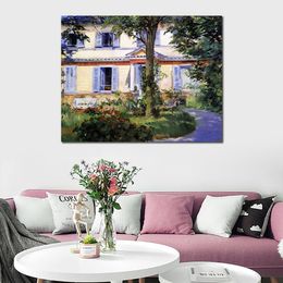 High Quality Canvas Art the House at Rueil Edouard Manet Painting Handmade Impressionist Artwork Wall Decor for Living Room