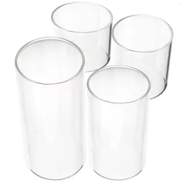 Candle Holders Glass Cup Windproof Protectors Cylinders Tall Pillar Candles Small Table Centrepiece Clear Jars