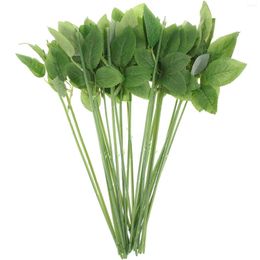 Decorative Flowers 30pcs Floral Stem With Leaves Wire DIY Bouquet Wrapping For Bouquets Weddings Wreaths Flower Crafts