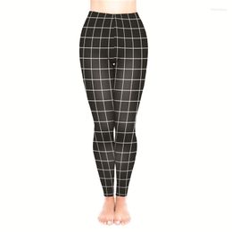 Women's Leggings DeanFire Super Soft Black Grid Print Fitness Leggins Sexy Silm Pants Ankle Length Women