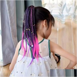 Hair Accessories Simple Kid Elastic Band Rubber Kids Wig Headband Girls Twist Braid Rope Headdress Child Gift Drop Delivery Baby Mate Dhjv0