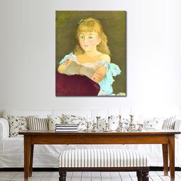 Hand Painted Canvas Art Portrait of Lina Campineanu Edouard Manet Paintings Countryside Landscape Artwork Home Decor