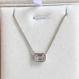 Pendant Necklaces Huitan Luxury Geometric Cubic Zirconia Necklace Women Simple Stylish Girls Accessories Fashion Wedding Jewellery High