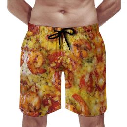 Men's Shorts Anime Beach Food Delicacy(0002) Loose Stretch Causal Hawaii Pants Basketball Adjustable Drawstring Breatha