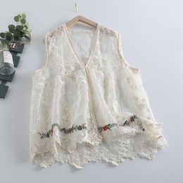 Women's Vests Summer Sweet Lace Embroidered Vest Women Sleeveless Top 823-32