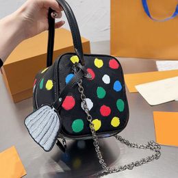 Dice Chain Bag Colourful Dot Clutch Shoulder Bag Women New Fashion Cube Handbags Totes Designer Denim Purses Evening Bags with Box