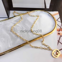 Pendant Necklaces Luxury Design Necklace Choker Chain 18K Gold Plated Stainless Steel Necklaces Pendant Statement Fashion Womens Wedding Jewellery Accessories X00