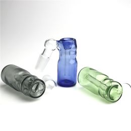 14mm Male Mini Glass Ash Bowl with 2.4 Inch 45 Degree Colourful Black Blue Green Thick Pyrex Glass Smoking Bong Bowls Water Pipes