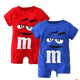 Layette Set Summer Baby Boy Clothes Born Blue And Red Short Sleeve Clothing Cartoon Printing Jumpsuit Infant Romper Toddler Outfits Dhvdm