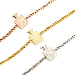 3 Colours 18K Gold Plating Chain Bracelets Famous Men Women Designer Brand Letter Stainless Steel Bangle Bracelet Lovers Fashion Jewellery Accessories
