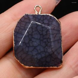 Pendant Necklaces Natural Black Dragon Agate Irregular Shape Necklace Charms For Jewellery Making DIY Earrings Accessories 23x30mm