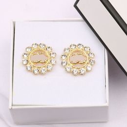 Elegant Designer Brand Letter Stud Earring for Fashion Women Letters Charm Earrings Wedding Party Jewerlry 20style