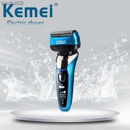 KEMEI 3D Reciprocating Electric Razor Shaving Machine LCD Display Rechargeable Washable Beard Hair Shaver for Men Km-8150 F30 L230520