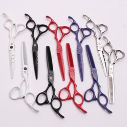 2Pcs 6.0'' 17.5cm Purple Dragon JP 440C Professional Hairdressing Scissors Cutting Shears Thinning Hair Z1010