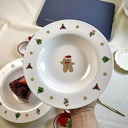 Plates The "Christmas Tree" Underglaze Coloured Ceramic Dining Plate Is Made Of High-quality Bone Porcelain Craftsmanship
