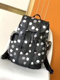 Designer Luxury Back pack Mens Black White Macassar Christopher PM Backpack 7A TOP Quality