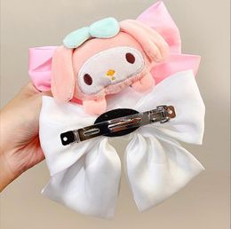 Girl New 4 colors 8cm Kids Hair Accessories Love Bowknot Kawaii Plush Barrettes New Design Girl Hair Clippers