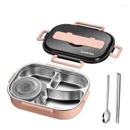 Dinnerware Sets 304 Stainless Steel Lunch Box Bento For Kids Office Soup Bowl With Spoon And Chopsticks Container Storage