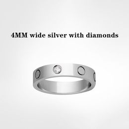 Designer ring Loves rings diamond rings for women mens ring engagement jewelry ring Titanium steel Alloy Gold-Plated Gold Silver Rose Never fade Not allergic -4/5/6mm