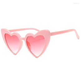 Sunglasses DOKLY Heart Shaped Women High Quality Plastic Reflective Lens Fashion Mirror Pink Eyewear