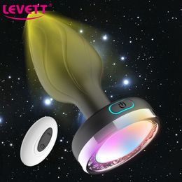 Adult Toys Wireless Vibrating Anal Plug Vibrator LED Light Butt Plug Prostate Massager Anus Adults Product buttplug Sex Toys For Men Women 230710