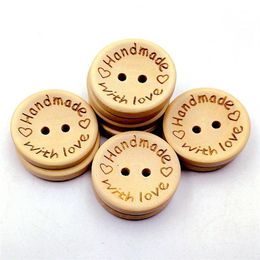 15mm Wooden Buttons 2 holes round love heart for handmade Gift Box Scrapbook Craft Party Decoration DIY Favour Sewing Accessories339S
