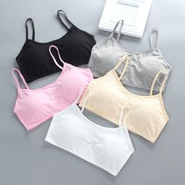 Camisoles & Tanks Summer Comfortable Soft Girls' Vests During Developmental Period Solid Colour Thin Chest Pads Children's