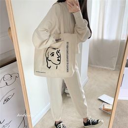 Evening Bags Ladies Casual Handbag Tote Bag Women Canvas Shoulder Henrimatisse Printing Large Capacity Cotton Reusable Shopping Beach