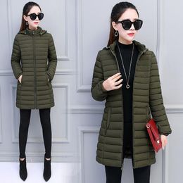 Dress Ladies Jackets Women Coats Winter Solid Parkas Woman Clothing Hooded Zipper Warm Overcoats Female Autumn Ultra Light Outwear