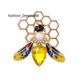 Cute bee hive brooch fashion insect brooch for women