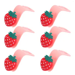 Steering Wheel Covers 6pcs Car Seats Headrest Hook Strawberry Backseat Hooks Organizer For Bag