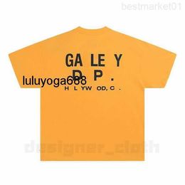 New 23ss Mens t Shirts orange Galleryse Woman Designer Galleryes fashion brand Cottons Casual Shirt Luxurys Clothing Street Shorts mens womens T-shirt