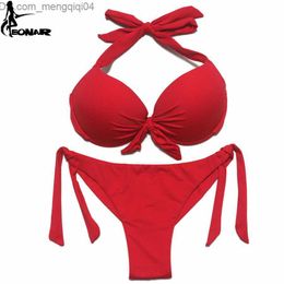 Women's Swimwear EONAR Bikini Solid Swimsuit Women's Push-up Bikini Suit Brazilian Cut/Classic Bottom Bath Suit Sexy Plus Size Swimsuit Z230712