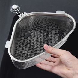 Colanders Strainers Kitchen Sink Drain Basket Stainless Steel Triangle Food Vegetables Peel Egg Filter Storage Organizer Shelf Rack Drainier 230711