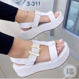 Sandals Ladies Shoes 2023 Buckle Solid Colour Wedge Women's Summer Casual Comfortable Platform Women